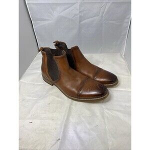 Stacy Adams Alomar Cap Toe Leather Men's Chelsea Dress Boots - Cognac 9 GUC